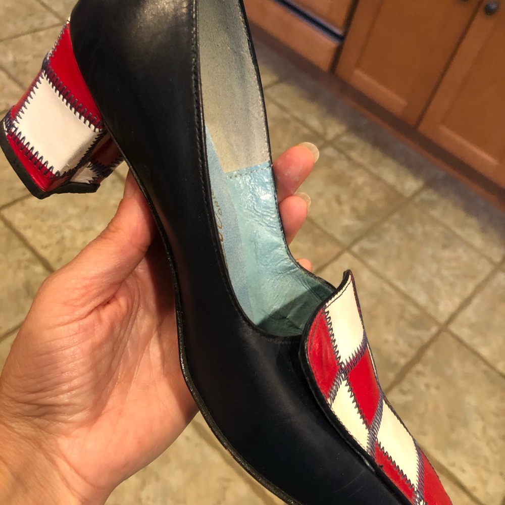Vintage William Allen originals (1963?) red and white checkered on navy size 7